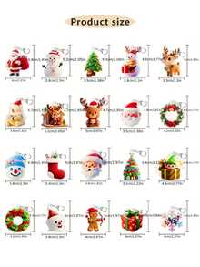 5pcs Cartoon Christmas Keychain Pendant, Santa Claus & Snowman Design, Creative Backpack Hanging Ornament, Christmas Gift - Multicolor - View 7