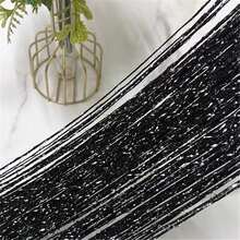 闪亮的银色调窗帘，闪亮的银线窗帘，奢华闪亮的丝绸窗帘，闪亮的流苏天花板悬挂装饰，采用线性隔断设计，优雅的婚礼背景，柔软的垂坠，房间和家居装饰，易于安装