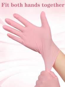 50/100 只一次性丁腈手套，粉色，多用途，适用于厨房浴室清洁、洗碗、修指甲、宠物护理耐用家用清洁手套、厨房、食品处理、纹身、美容、染发、美容院清洁用品、家用小工具、家庭清洁、厨房清洁、派对清洁
