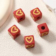 3 قطع خرز قلب أكريليك لصنع الحرف اليدوية والإكسسوارات مثل تعليقات الحقائب وسيور الهواتف والمجوهرات، هدية للأصدقاء