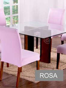 6-Piece Chair Cover Kit In Gel Mesh - Baby Pink - View 3