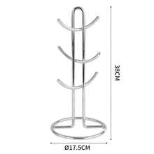 NetHong Stable Cup Holder Mug Draining Rack Water Cup Haging Shelf Household Kitchen Coffee Counter Bar Organizer - Silver - View 7