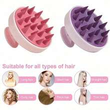1pc Head Massager Hairbrush For Scalp Care, Super Soft Silicone Scalp Massager, Designed For Deep Cleaning, Dandruff Removal And Hair Growth, Suitable For Men And Women, Macaron Color, Dry And Wet Use, Suitable For Home, Dorm, Travel, Salon, Pet Grooming,Hair Accessories ,Comb Hair ,Hair Styling Tools - Multicolor - View 9