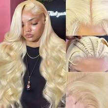 Body Wave 13x6 HD Transparent 613 Lace Frontal Human Hair Wig Honey Blonde Color Brazilian 13x4 Lace Front Wig For Women - S613 - 查看 2