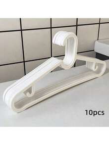 20/10 Pcs Non-Slip Ultra-Thin Plastic Hangers, Versatile Clothes Drying Racks For Clothing Stores, Stylish Black/White Design, Maximize Wardrobe Space, Sturdy Notched Hangers For Secure Storage, Durable Load-Bearing Capacity, Ideal For Laundry Rooms, Perfect For Adult Coats, Suits, Shirts, Dresses, Essential For Holiday Organization, Perfect Gift For Valentine's Day, Mother's Day, New Year, And Valentine's Day, Enhance Your Closet With Functional Elegance, Optimize Your Space With These Must-Have Hangers For Every Season. - Multicolor - View 11