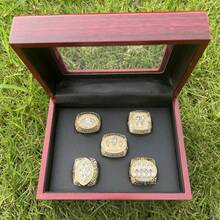 5PCS Football Championship Ring MEDALS Football Championship Ring Award Gift Prizes With A Boutique Wooden Box And Match Or Championship Winner Men's Ring Party Gift Bag - Gold - View 7