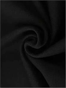 Blusa casual para mujer de moda con cuello redondo, manga corta y estampado de Leopardo grande de tela poliester que semitransparenta - Negro - Ver 3