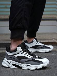 أحذية رياضية رجالية موضة 2024، قماش مريح وقابل للتنفس بتصميم أصابع قدم مستديرة وأربطة، مناسبة للمراهقين في الصيف للاستخدام اليومي والرياضة والسفر والعطلات والهدايا في عيد الميلاد وعيد الحب بطراز عام 2000 - الأبيض والأسود - مشاهدة 12