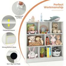 Lifezeal 8-Cube Bookcase 41" Wooden Toy Storage Organizer For Kids Bookshelf - White - View 7