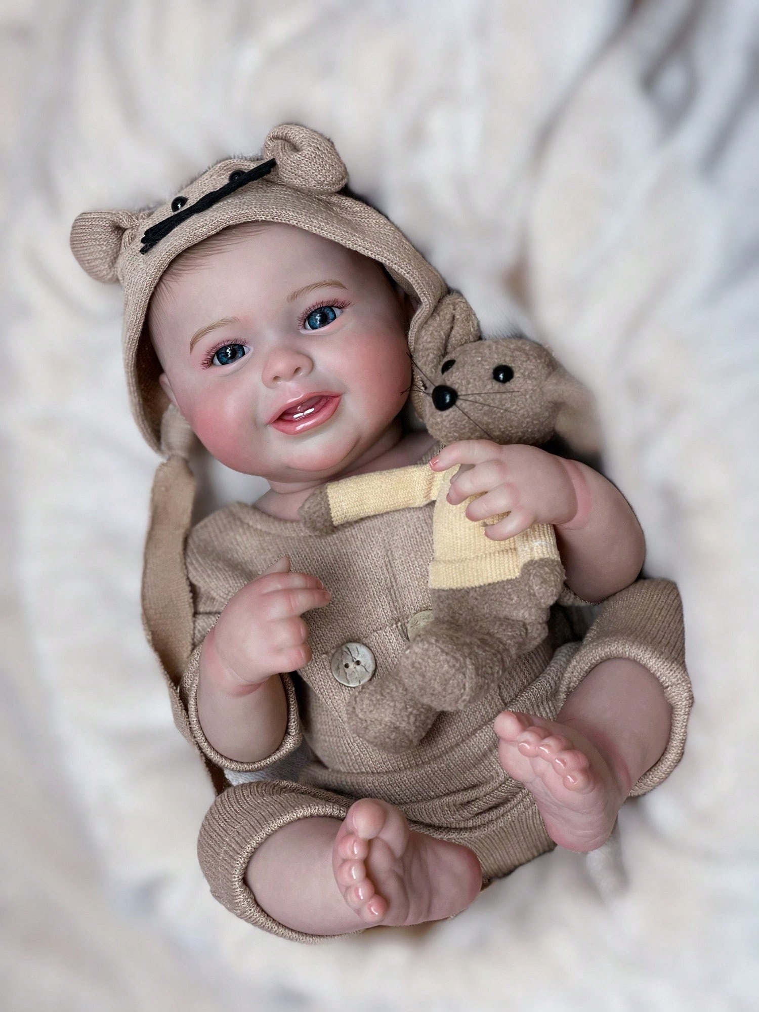 دمية رضيع ولد واقعية بطول 18 بوصة – قابلة للغسيل م...