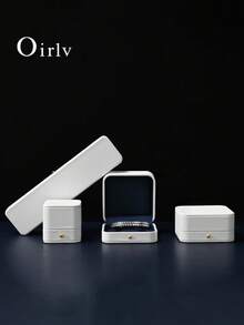 Oirlv 1 Hộp đựng trang sức, hộp đựng trang sức, nhẫn, hoa tai, vòng cổ, mặt dây chuyền, vòng tay, hộp đựng quà tặng cho đám cưới, hộp trưng bày trang sức/hộp trưng bày nhẫn/hộp trưng bày hoa tai, hộp trưng bày vòng cổ/hộp đựng vòng tay - trắng - Xem 9