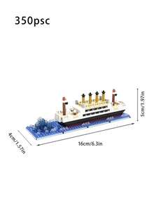 Children's Interesting Luxury Ship Micro Particle Assembly Building Block Toy Set, High Difficulty Desktop Decoration, Holiday Gift