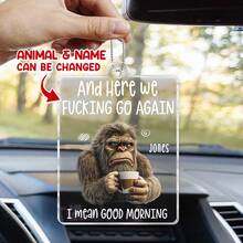 Catygift Personalized Animal Car Hanging Decoration, Custom Acrylic Auto Accessory, Unique Gift For Pet Lovers, Wildlife Themed Car Ornament