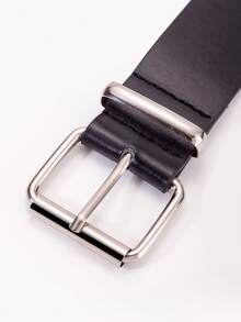 1pc Women's Punk Style Waist Belt, PU Leather Belt With Metal Buckle And Bright White Eye Design, Streetwear