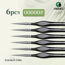 Marie's 00000 Fine Tip Paint Brush Set For Acrylic, Miniature Detail, 3/6/8pcs Nylon Hair Thin Extra Fine Paintbrushes With Triangular Handles, Professional Art Supplies For Watercolor, Craft, Models, Mini Figure, Egg, Rock Art Painting, Line Drawing, Great For Artists & Hobbyists - 00000# - View 14