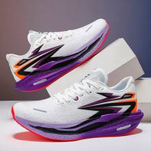 限量版蛇年休闲跑鞋，男女专业减震碳板竞技运动鞋 - 白紫色 - 查看 12