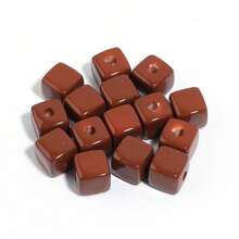 10 قطعة/عبوة خرز مربع ذو ثقب مستقيم ملون بألوان أكريليك صلبة للأساور والقلائد وسلاسل الهاتف والاكسسوارات الشعرية وصنع المجوهرات DIY - خرز مربع بلون سادة - مشاهدة 21