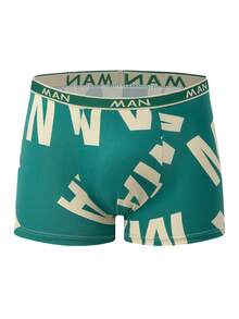 4 件装男士印花三角裤，舒适运动平角短裤 - 彩色 - 查看 5