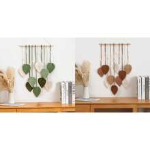 1 件编织叶子设计壁挂装饰、房间装饰、墙壁艺术、家居装饰、房间用品、卧室装饰、壁挂