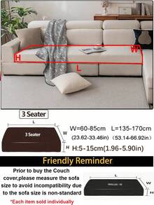 1 st stretchigt sofföverdrag, enfärgat nordisk stil 3D-design, lämpligt för alla årstider, hem och vardagsrum sofföverdrag halkfritt repfritt överdrag för vardagsrum sovrum arbetsrum soffa fåtölj loveseat schäslong - Beige - Visa 10