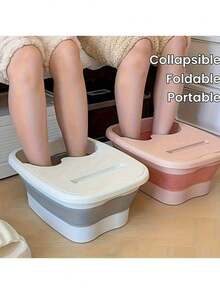 1 件可折叠足浴盆，底部带足部按摩功能的可折叠足浴盆，足部水疗工具，足部按摩器，足浴盆，大型足浴盆，浴室/沐浴用品 - 彩色 - 查看 2