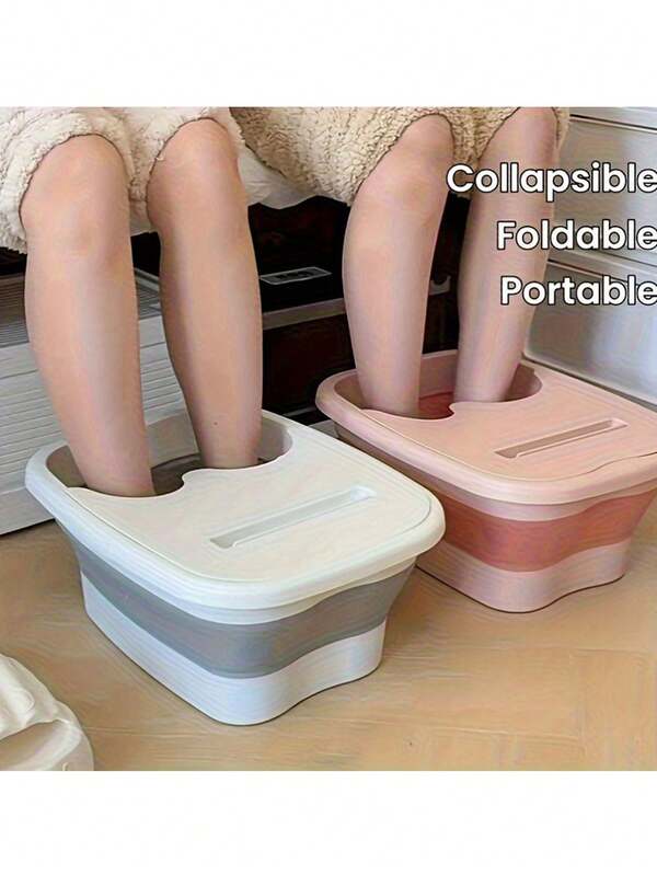 1pc Foldable Foot Soak Tub, Collapsible Foot Bath Basin With Foot Massage At Bottom, Foot Spa Tool, Foot Massager, Foot Tub, Large Foot Bath, Bathroom/Bathing Supplies