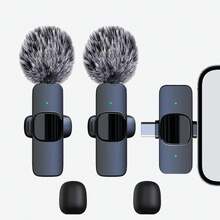 HITOZON Professional Wireless Lavalier Microphone For Smartphones,Wireless Microphone For Video/Audio/Vlog Recording,Wireless Mini Mic For Teaching, Interviews, Live Streaming - Black - View 1