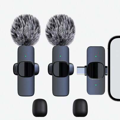 HITOZON Professional Wireless Lavalier Microphone For Smartphones,Wireless Microphone For Video/Audio/Vlog Recording,Wireless Mini Mic For Teaching, Interviews, Live Streaming