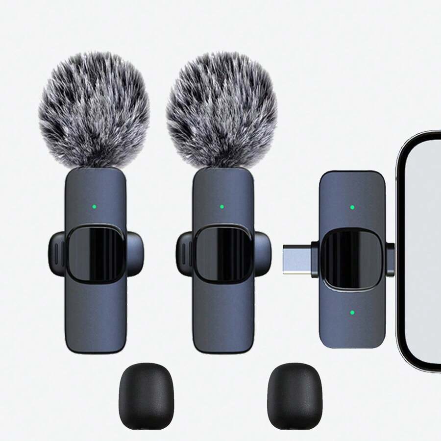 HITOZON Professional Wireless Lavalier Microphone For Smartphones,Wireless Microphone For Video/Audio/Vlog Recording,Wireless Mini Mic For Teaching, Interviews, Live Streaming - Black - View 1