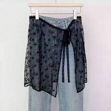 1 件装臀部窗帘女士折叠裙，个性化多功能遮盖裙，系带蕾丝围裙 - 彩色 - 查看 8