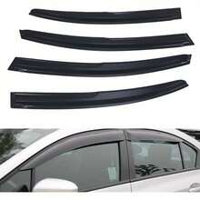 2012 - 2015  Civic Sedan Side Window Deflectors - Effective Rain & Sun Protection, Ventilation And Shading, Durable And Reliable - Black - View 1