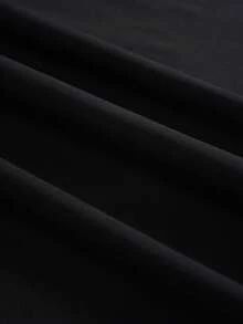 Camiseta de manga corta casual y versátil de unicolor para hombre - Negro - Ver 7