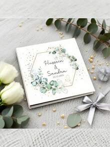 Personalized Leaf-Themed Wedding Guestbook, Square Wedding Guestbook, Wedding Guestbook With Initials, Hardcover Wedding Guestbook Photo Album, Wedding Guestbook, Custom Eucalyptus Wedding Guestbook, Wedding Anniversary Album, Wedding Scrapbook, Wedding Anniversary Album, Single-Sided Custom Wedding Anniversary Album, 36-Page Wedding Anniversary Album, Custom Guestbook, Wedding Essential. - Multicolor - View 7