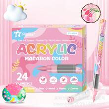 Pigmentos del sistema de color Macaron de Flysea, 24/36 colores completos, adecuados para manga, dibujos animados, pintura de retratos, bocetos, escritura, colores vibrantes, imágenes ricas y coloridas. - Multicolor - Ver 4