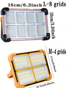 1PC Portable Outdoor Solar Light Camping Light 144/264 LED Safety Lighting Night Light, 1000LUM Outdoor Solar Courtyard Wall Light Outdoor Safety Lighting Work Light, Camping Fishing Spotlight Ground Light, 18650 Lithium Battery Rechargeable High Power Camping Light, 4/5 Lighting Modes Free Selection, USB Rechargeable,