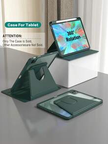 360° Rotating Protective Case With Pencil Holder Compatible With Ipad 5th/6th/7th/8th/9th/10th/11th Gen, IPad Mini 6th/7th Gen, IPad Air 1st/2nd/3rd/4th/5th Gen, 11-Inch (M2)/11-Inch (M3)/13-Inch (M2)/13-Inch (M3), IPad Pro 12.9-Inch (3rd/4th/5th/6th Gen) - Dark Green - Dark Green - View 13