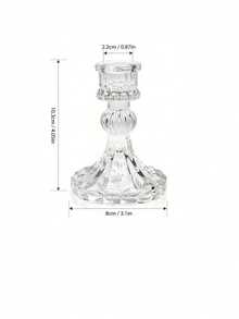 1pc/2pcs Conical Glass Candle Holder, Fits 0.8" Candles, 4" High Glass Decorative Stand, Center Piece Decor For Dining Table, Wedding, Restaurant, Party - Multicolor - View 11