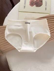 6pcs Women's Cotton Panties, Girls' Solid Color Comfortable Seamless Hipster Briefs