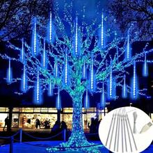 Cadena de luces LED en forma de lluvia de meteoritos alimentada por USB, decoración navideña para exteriores, perfecta para Navidad, Halloween, bodas, fiestas de cumpleaños - Adecuada para patios, jardines, calles, iluminación festiva, decoración de bodas, iluminación decorativa, iluminación eficiente, luces resistentes a la intemperie, luces de múltiples tubos, decoradores del hogar, organizadores de eventos