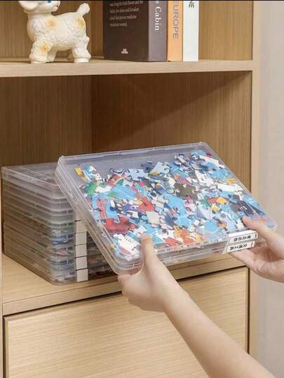 1 صندوق تخزين للألغاز، منظم للألعاب، صندوق تصنيف كتل البناء للأطفال، صندوق تعبئة شفاف للألعاب التجميعية، هدية رائعة للأولاد والبنات