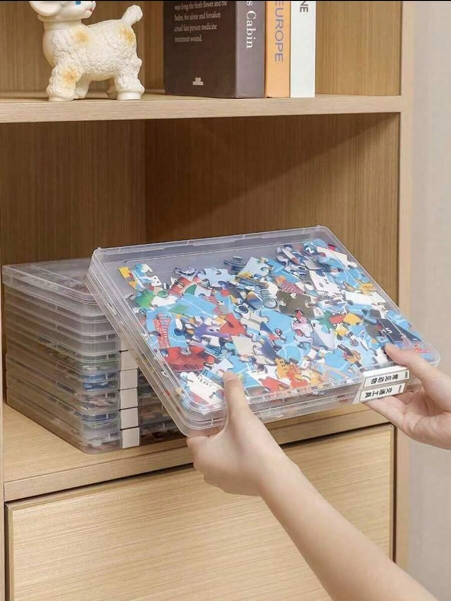 1 صندوق تخزين للألغاز، منظم للألعاب، صندوق تصنيف كتل البناء للأطفال، صندوق تعبئة شفاف للألعاب التجميعية، هدية رائعة للأولاد والبنات