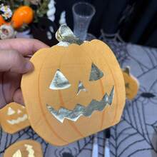 20/40 buc șervețele creative în formă de dovleac de Halloween, 3 straturi, îngroșate, desfășurate, 9,4 * 9,4 inch, șervețele de hârtie imprimate pentru petrecerea de Halloween, șervețele decorative pentru festivalul recoltei, ștampilare aurie, temă de Halloween, șervețele de hârtie de unică folosință