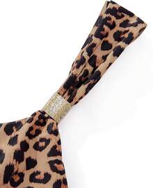 High Waisted Ruffle Tankini Swimsuit Plus Size Tummy Control - Leopard - View 5