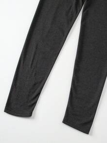 Set de lenjerie termică pentru bărbați, 2 buc., bluză cu mânecă lungă + pantaloni, guler rotund, toamnă/iarnă - Gri inchis - Vizualizare 7