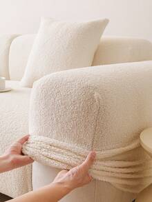 1件装弹力沙发套，纯色北欧风3D设计，四季皆宜，家居生活沙发套，防滑防刮，适用于客厅、卧室、书房沙发、扶手椅、双人沙发、组合沙发、贵妃椅。 - 米色 - 查看 6