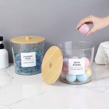 2pcs Large Capacity Laundry Pods Container With Lid, Clear Acrylic Powder Detergent Containers For Pods, Scent Boosters & Powder, Laundry Room Organization Decor, Airtight Storage Jars