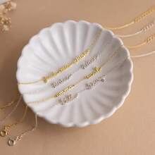 1-4pcs Customized Name Bracelet, Gold & Silver Dual-Tone Multi-Name Bracelet, Baby Christening Gift, Gift For Mom, New Year Charm Gift - Multicolor - View 4