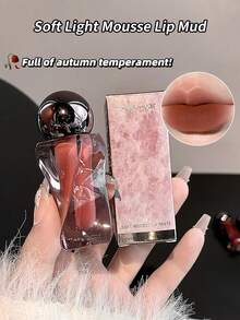 Gege Bear 1 pieza Labial de terciopelo suave y mate, de larga duración, a prueba de manchas, de color natural, versátil, producto de maquillaje - Multicolor - Ver 1