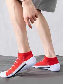 Kit 3 Pares Meia Estampada Tênis Cano Curto Soquete Algodão Conforto Moda Unissex