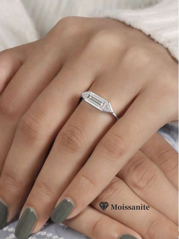 1 Classic Minimalist S925 Moissanite Ladies' Rings Suitable For Engagement Parties, Parties, Daily Wear, Anniversaries, Valentine's Day Gifts